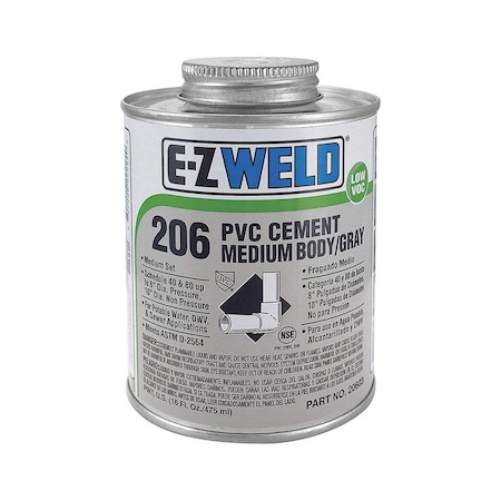 Thrifco Plumbing 16 Oz H.D. PVC Cement Grey 6622222